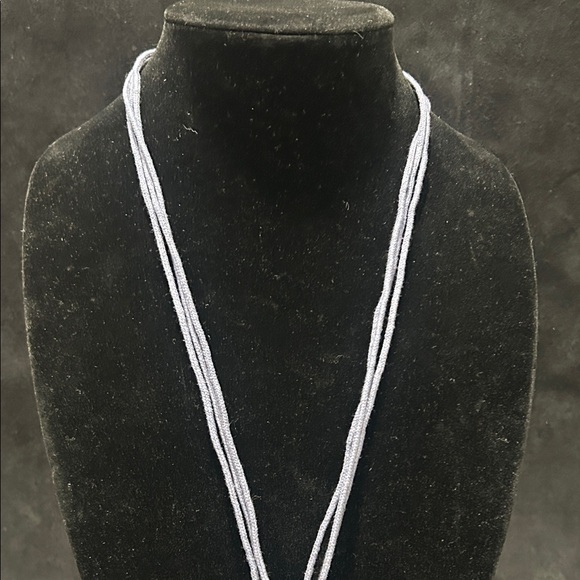 Christopher & Banks Blue and Silver Beaded Necklace - Picture 9 of 15